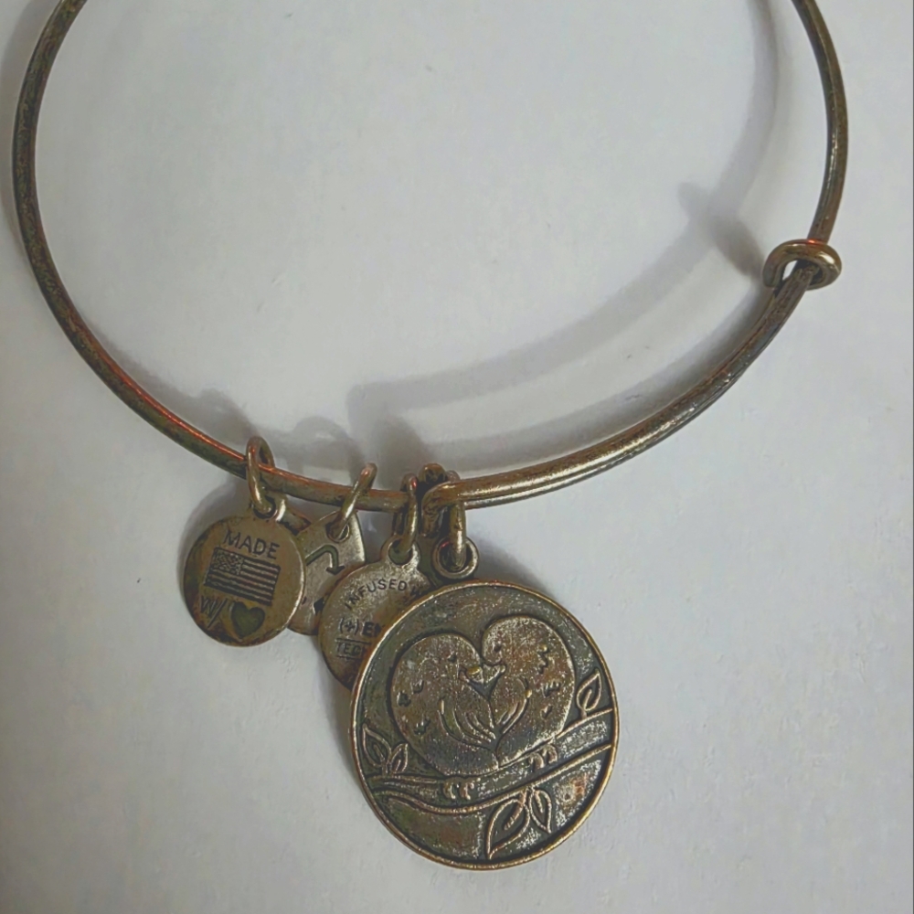 Alex & Ani Love Birds Charm Bangle